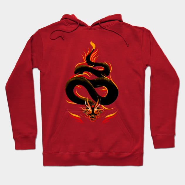 Chinese dragon lunar new year Hoodie by eternalshadeart